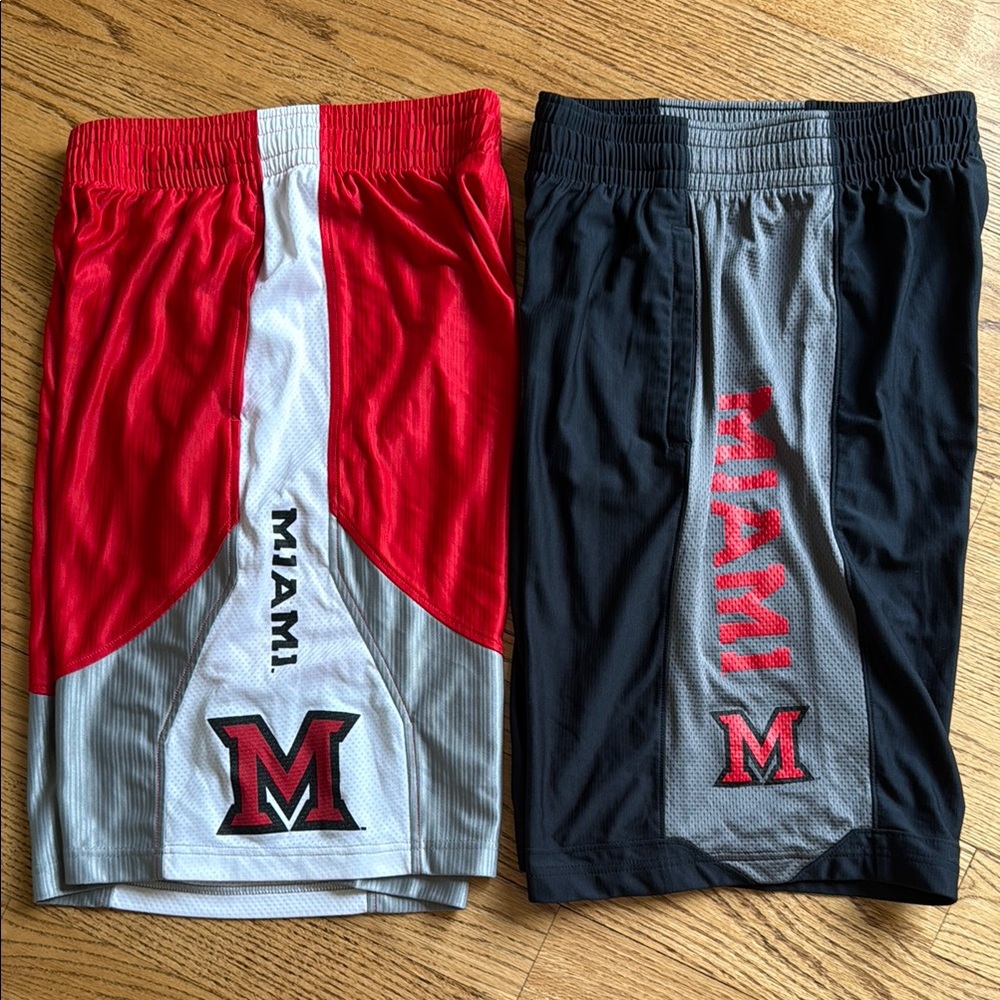 Under Armour Athletic Shorts Miami of Ohio University Red and Black Bundle
